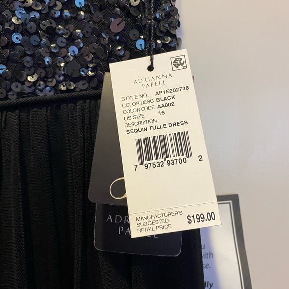 New Plus Size Balck Sequin Lace Formal Dress Excellent Condition - Picture 4 of 10